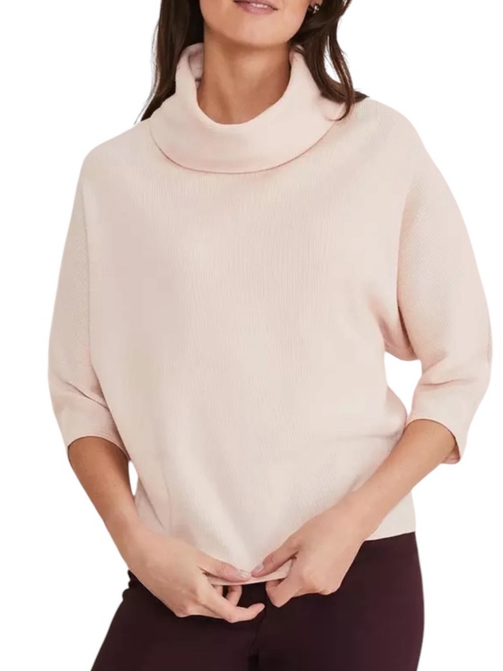 COS wool & cotton cowl neck 3/4 barrel sleeve top size M excellent condition